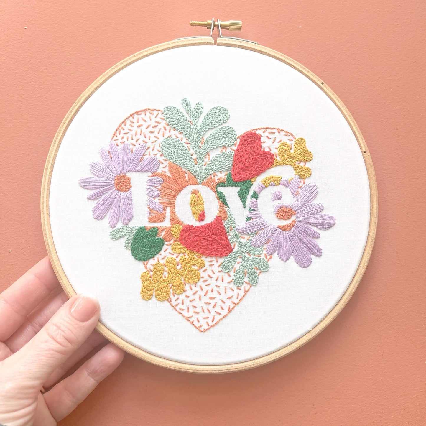Love Heart Embroidery Pattern Digital Download PDF - Stitch Happy.