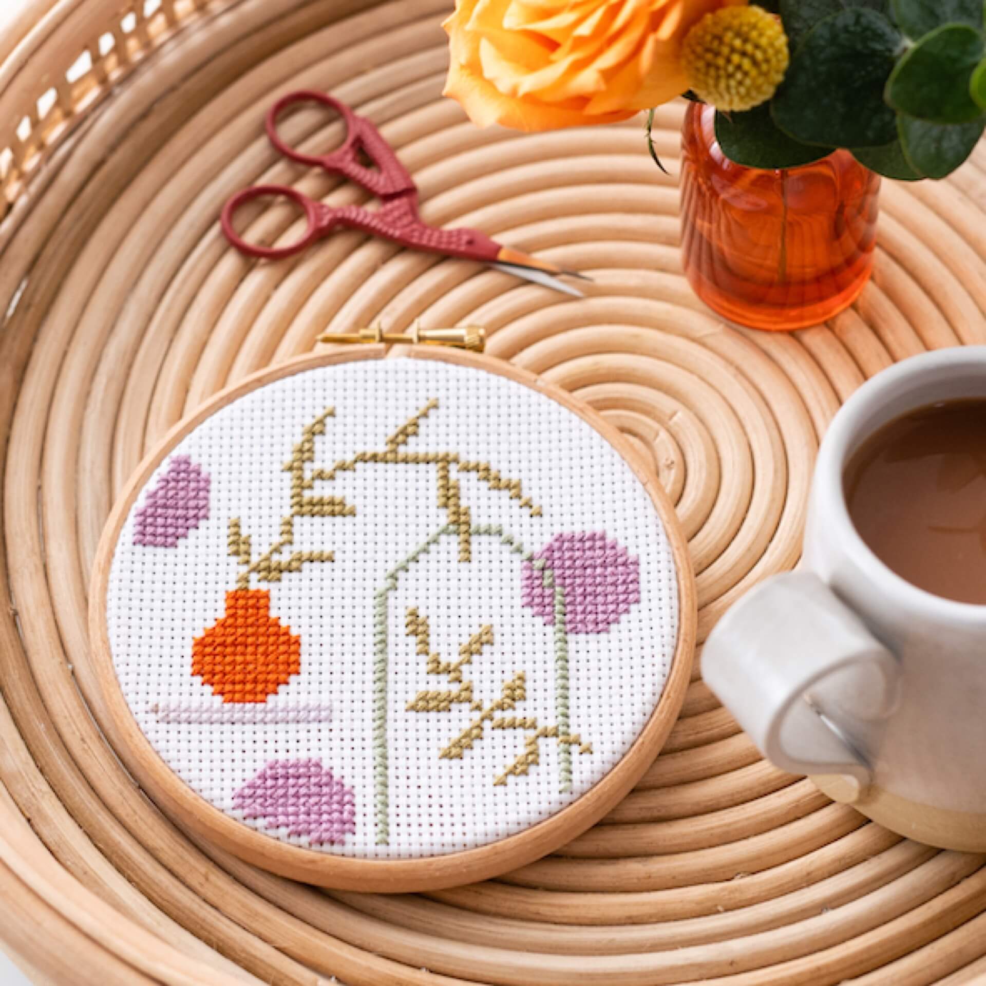 Cross Stitch Craft Kit - Plants and Shapes - Stitch Happy.