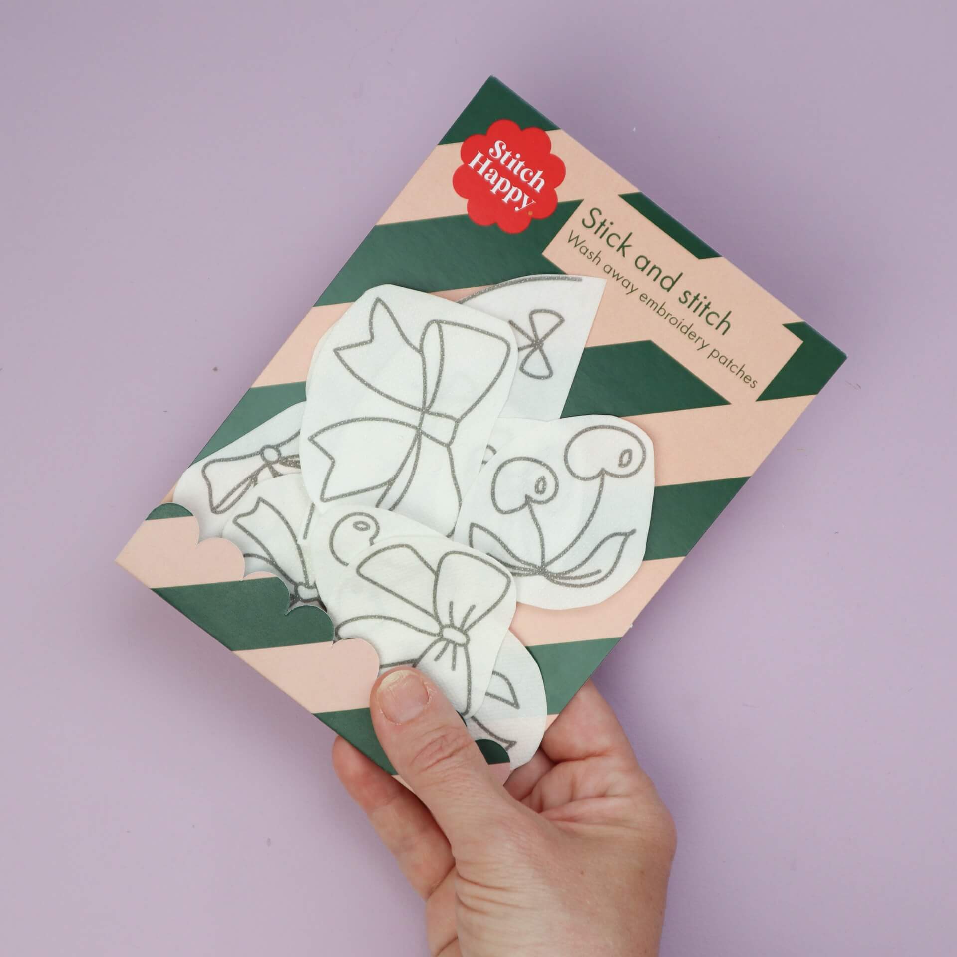 Cherries & Bows Stick and Stitch Embroidery Patches – Wash Away Designs for Clothing & Accessories - Stitch Happy.