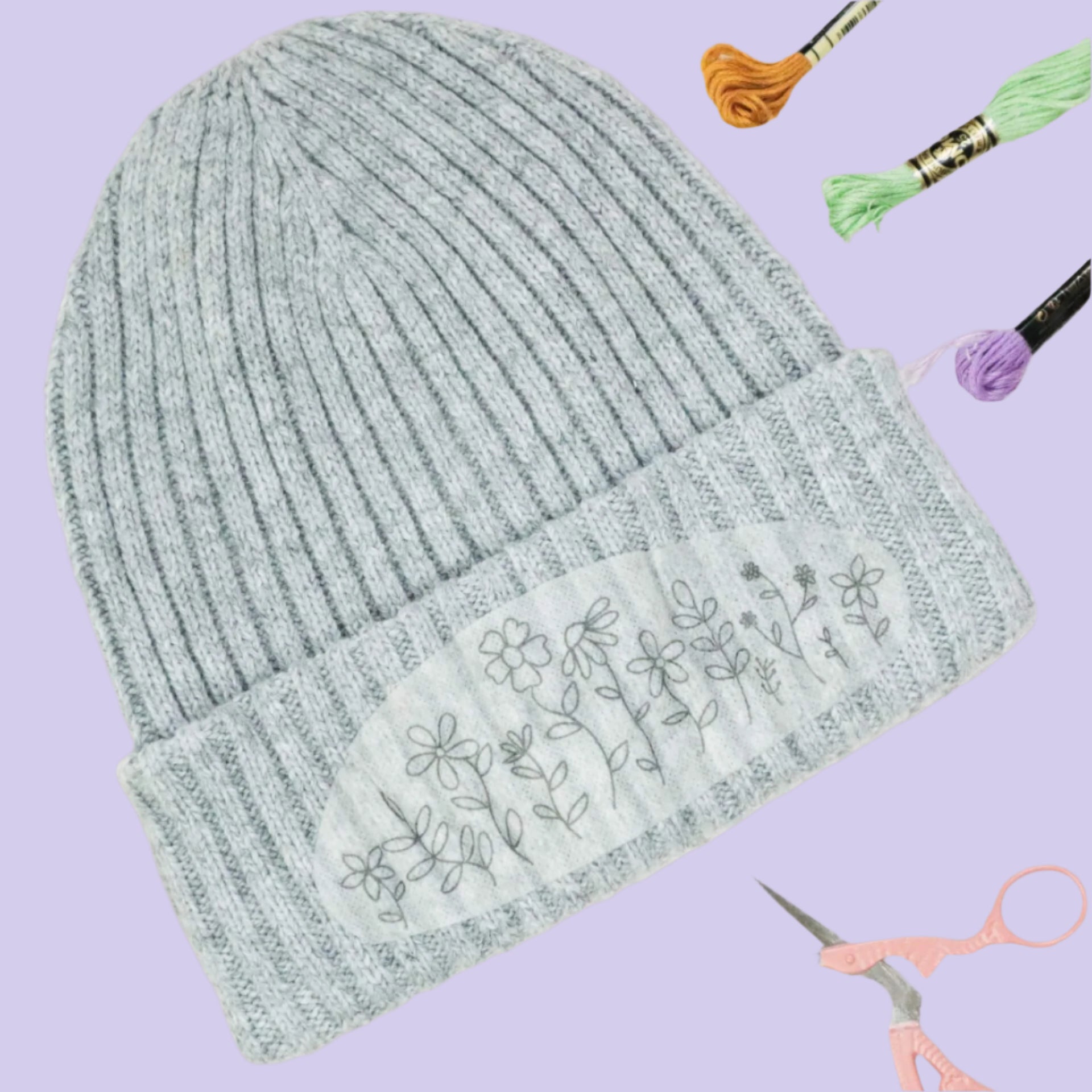 Stick and stitch wash away embroidery patterns - florals for clothes - Stitch Happy.