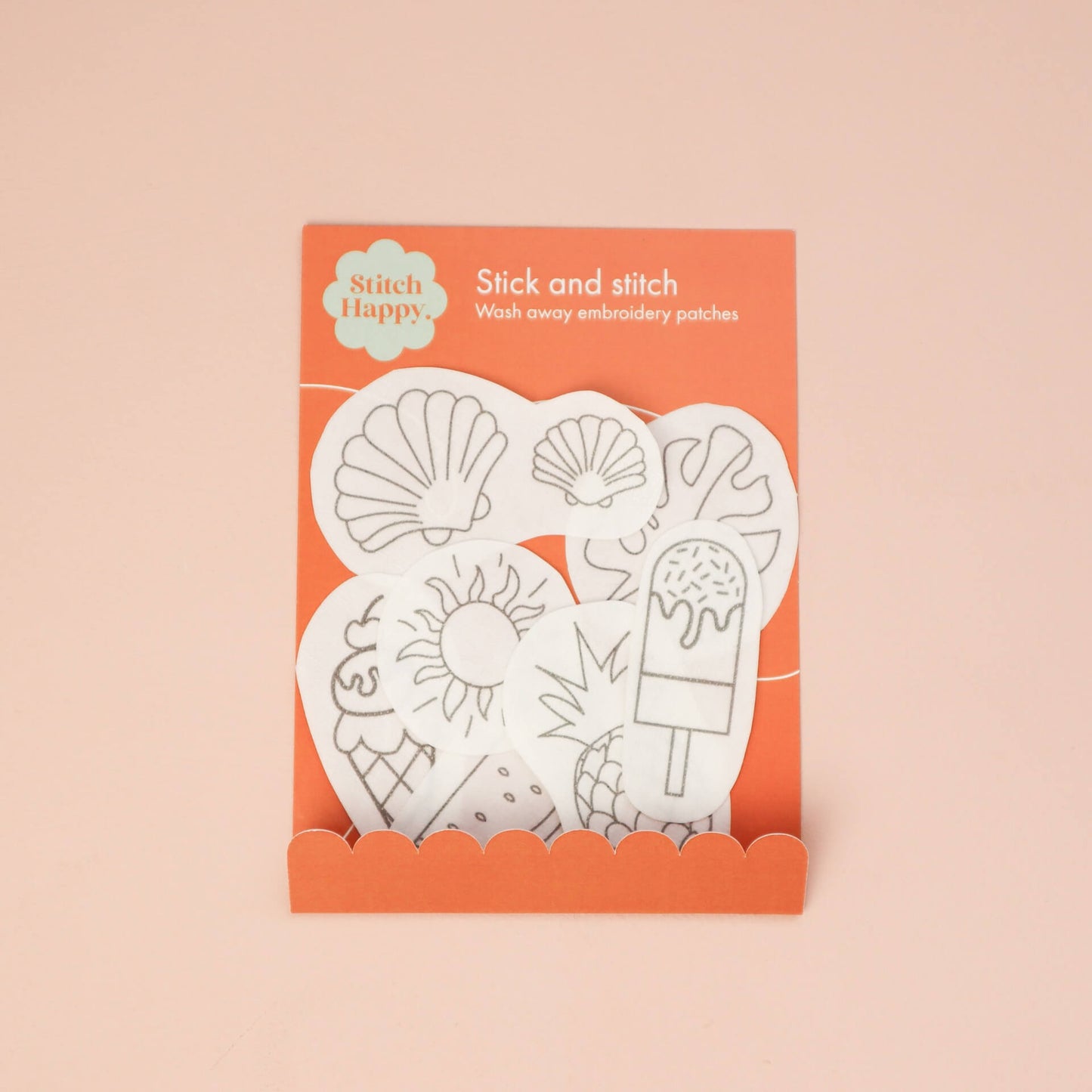 Stick and stitch wash away embroidery patches - Tropical summer