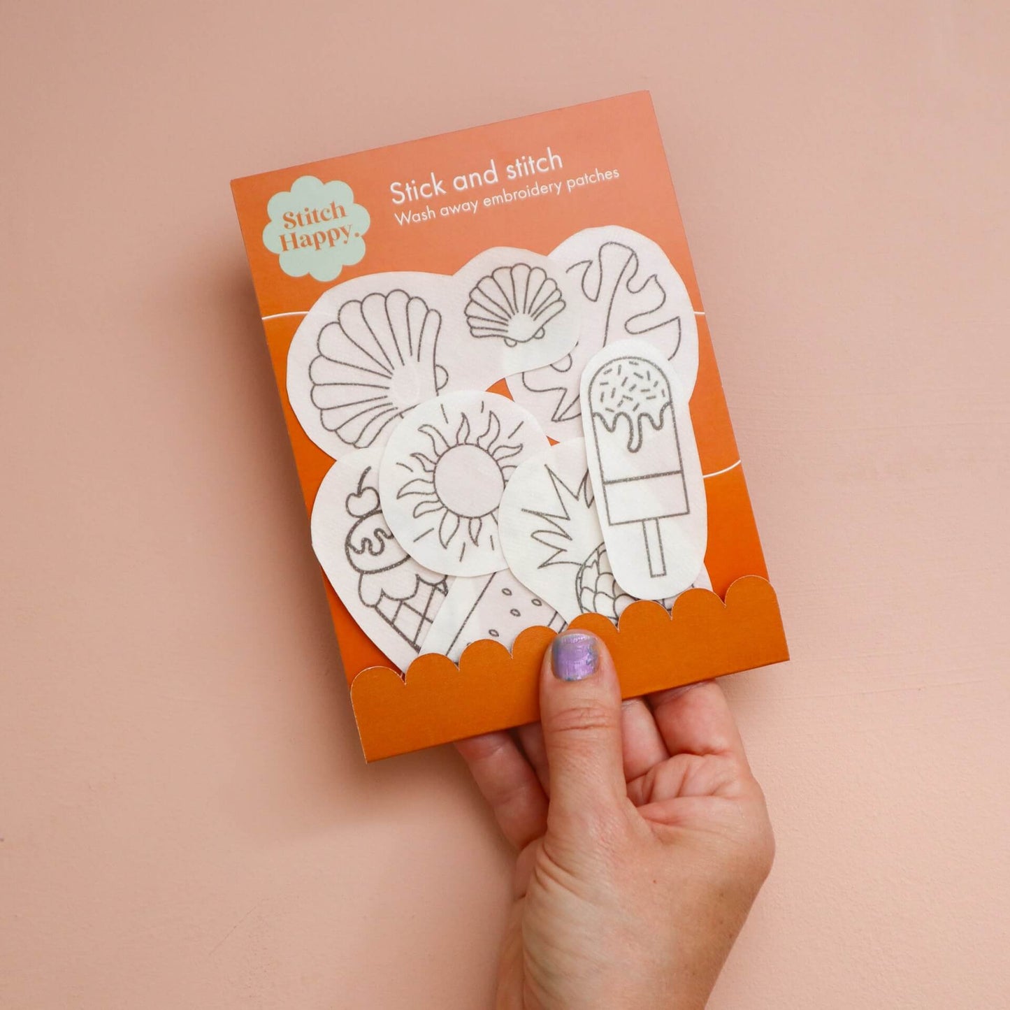 Stick and stitch wash away embroidery patches - Tropical summer