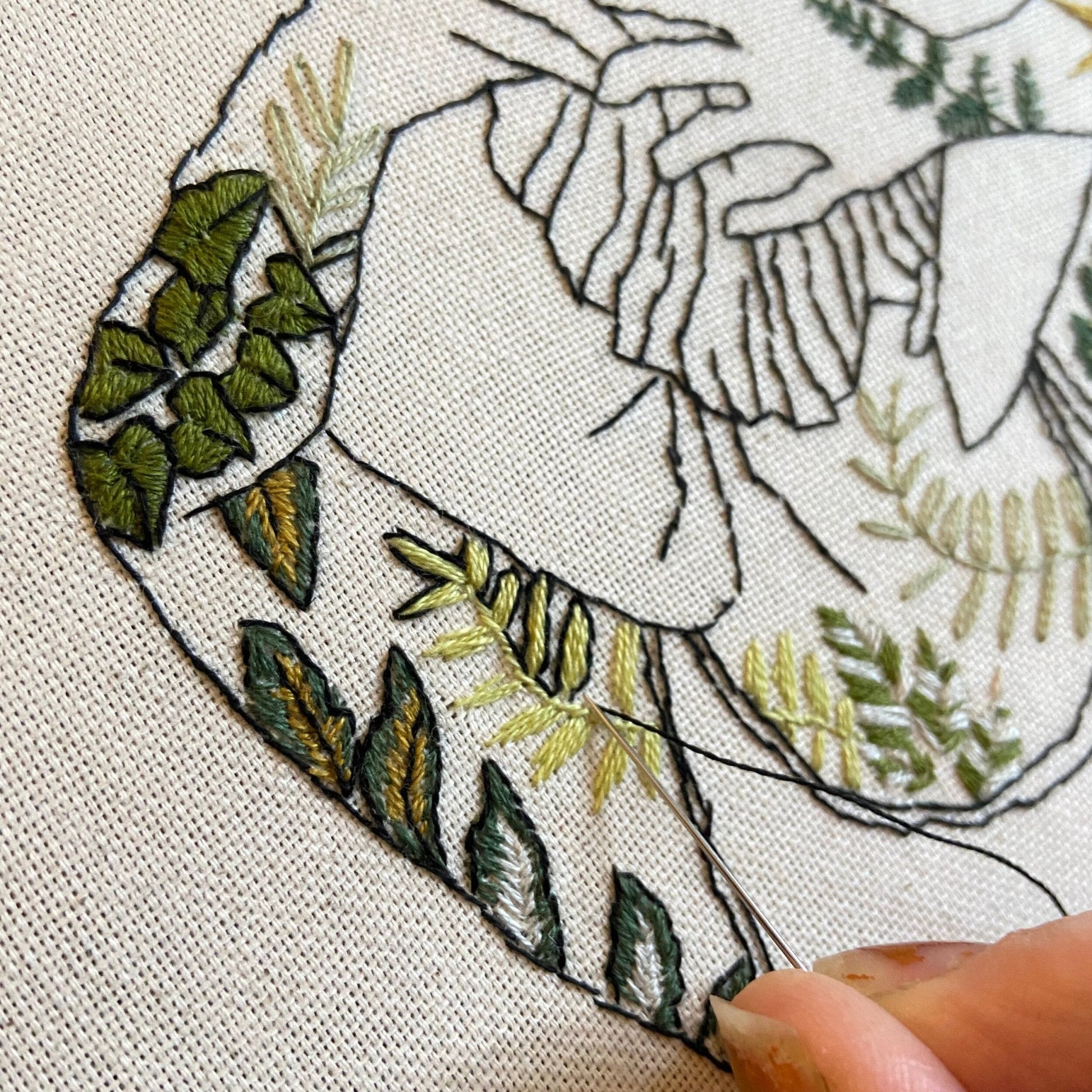 Botanical Tattoos Modern Embroidery Kit - Stitch Happy.