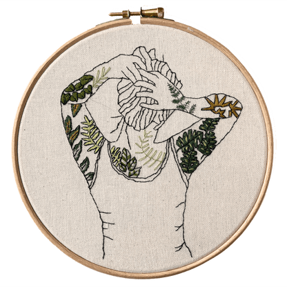 Botanical Tattoos Modern Embroidery Kit - Stitch Happy.