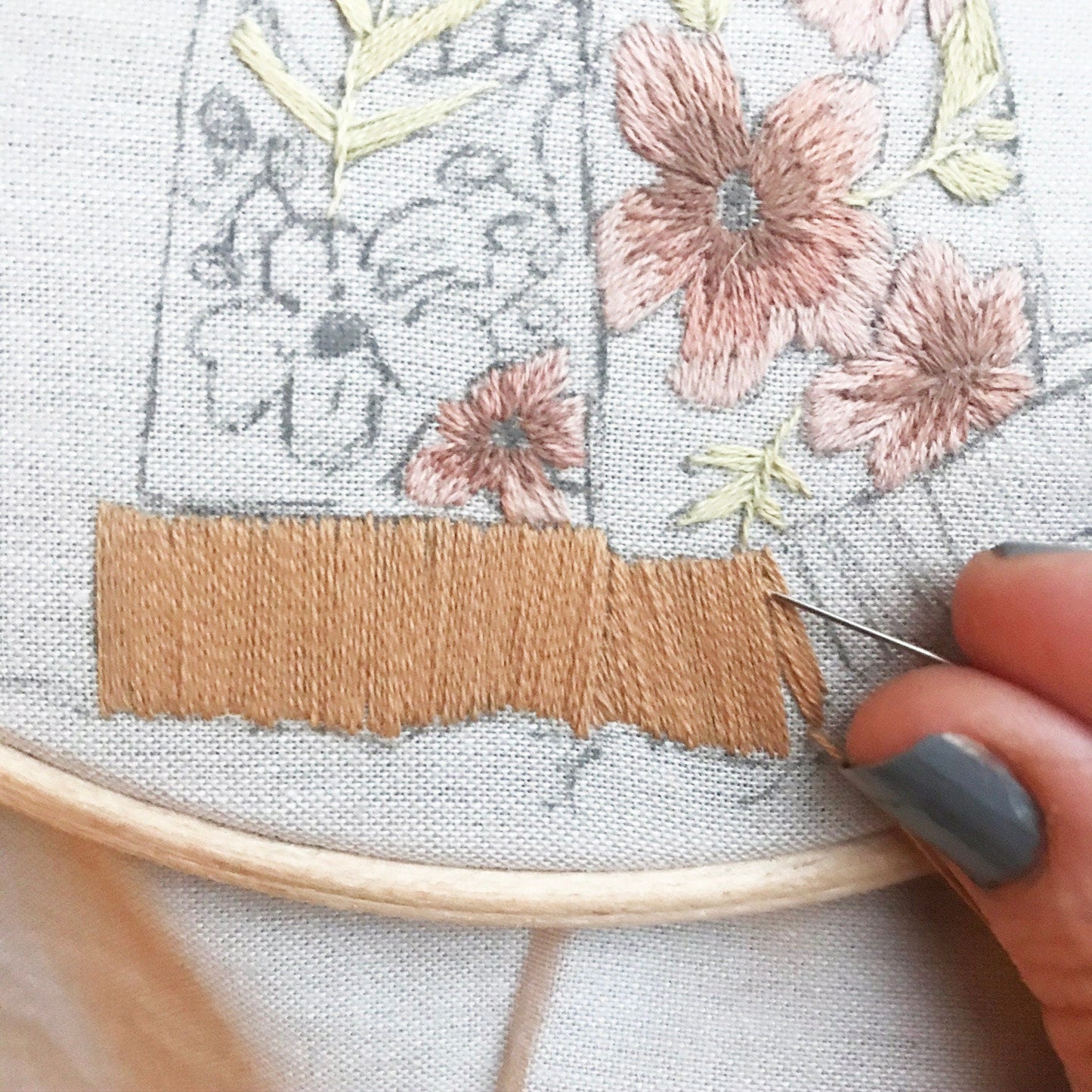 FRENCH Embroidery Kit Tattooed Arms Full kit with Pattern. Modern Eco-Friendly Sustainable, Modern Needle craft Kit, hand embroidery kit - Stitch Happy.