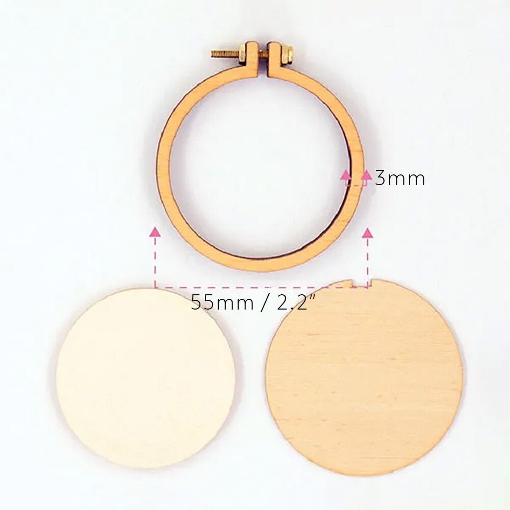Mini Embroidery Display Hoop by Dandelyne - 5.5cm - Stitch Happy.