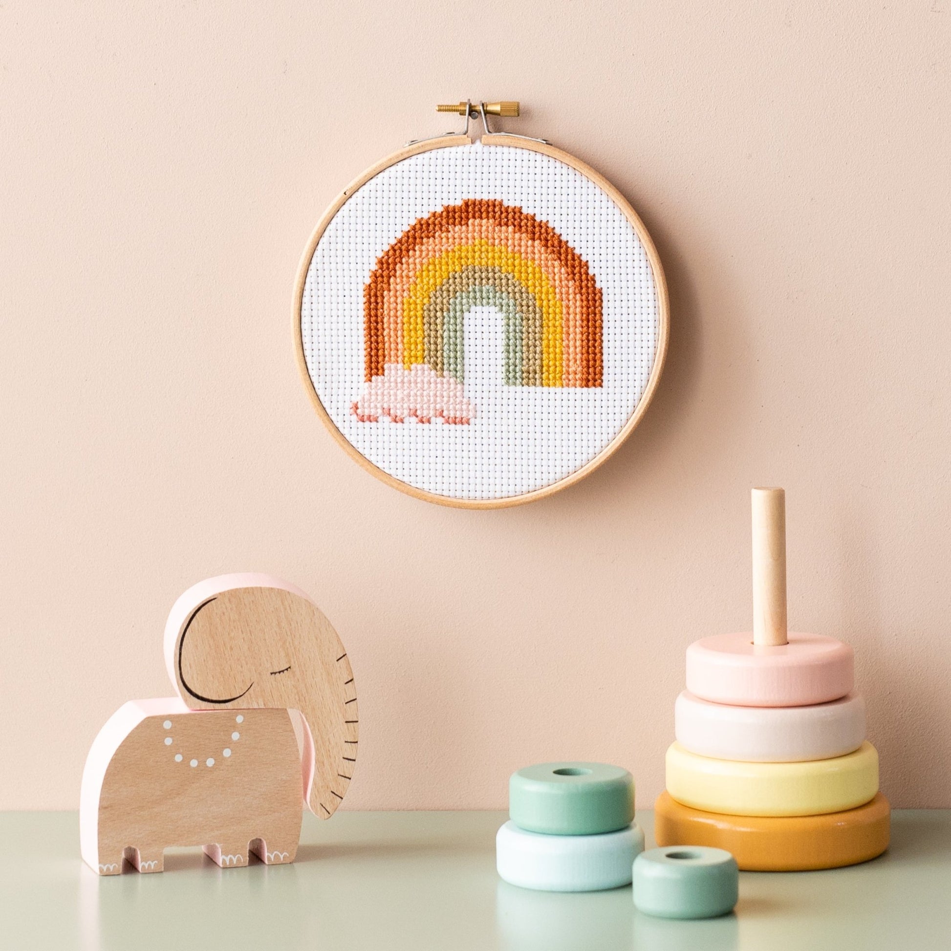 Rainbow cross stitch kit - Stitch Happy.
