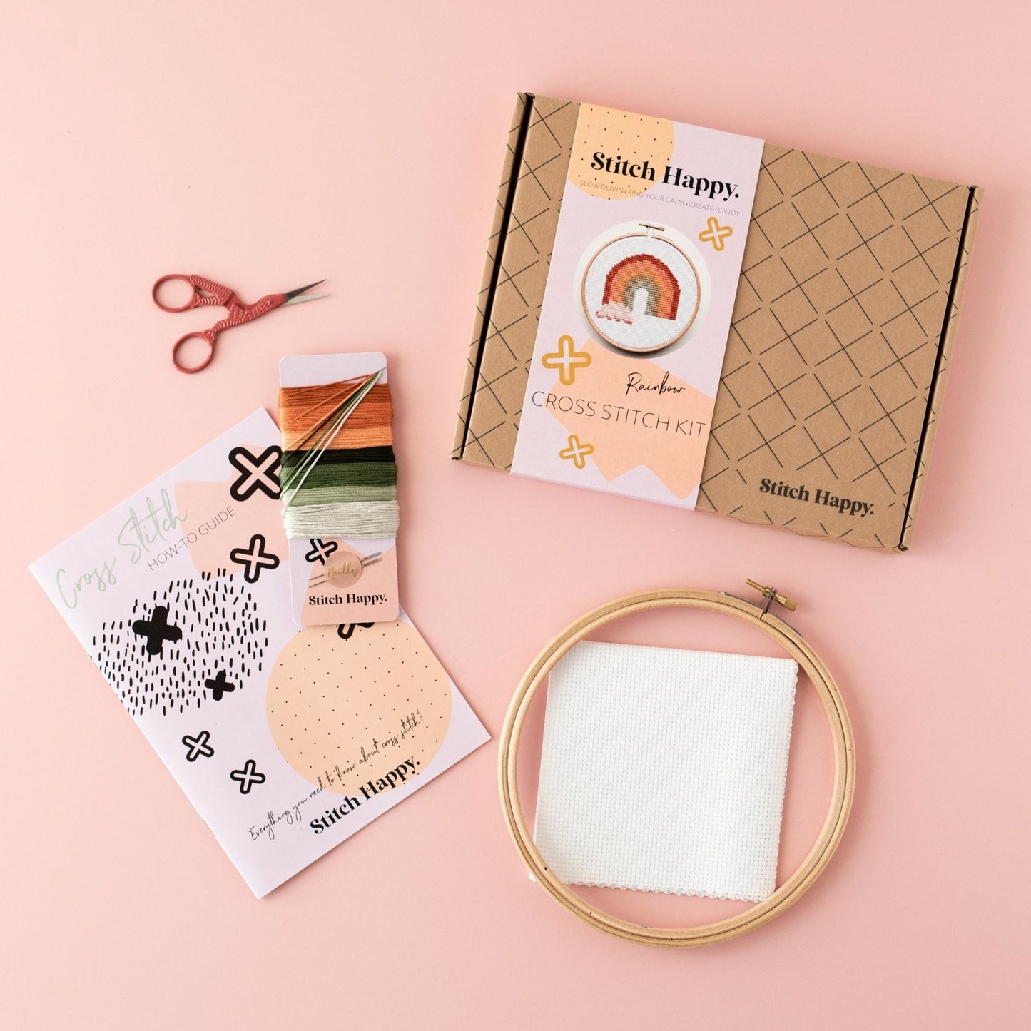 Rainbow cross stitch kit - Stitch Happy.
