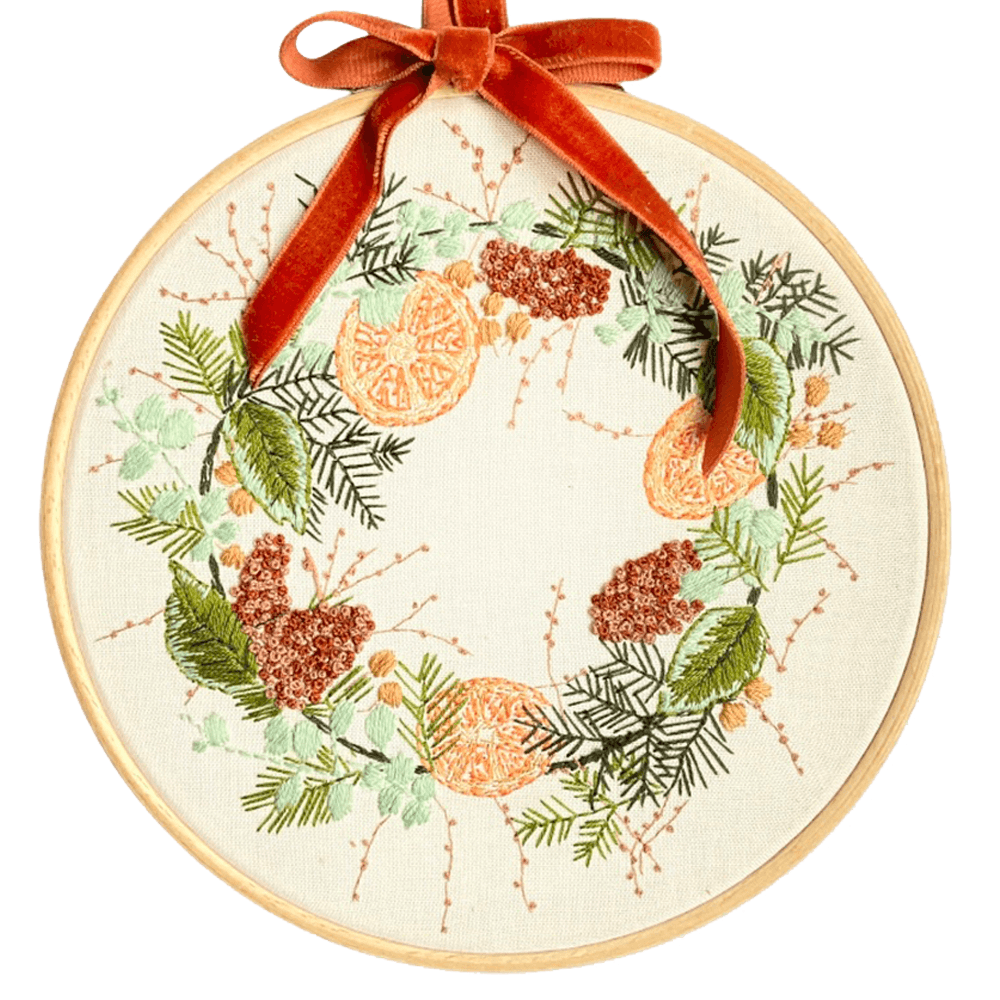 Wild Wreath Modern Embroidery Kit - Stitch Happy.