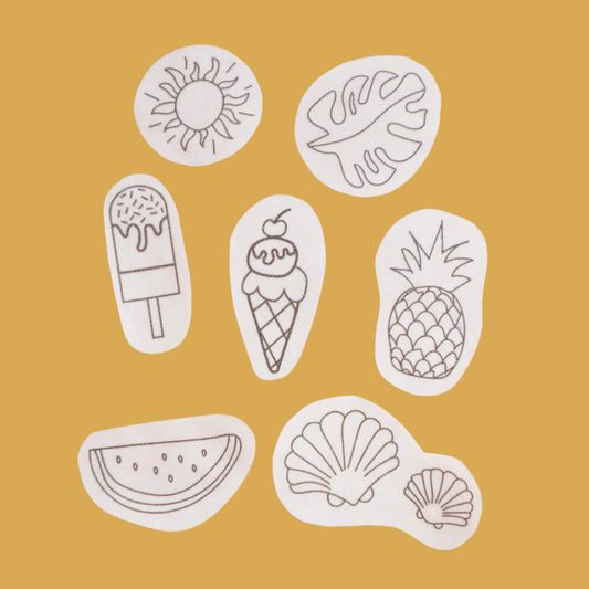 Stick and stitch wash away embroidery patches - Tropical summer