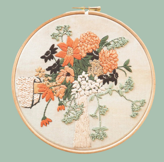 Boho Bouquet Embroidery Kit - Stitch Happy.