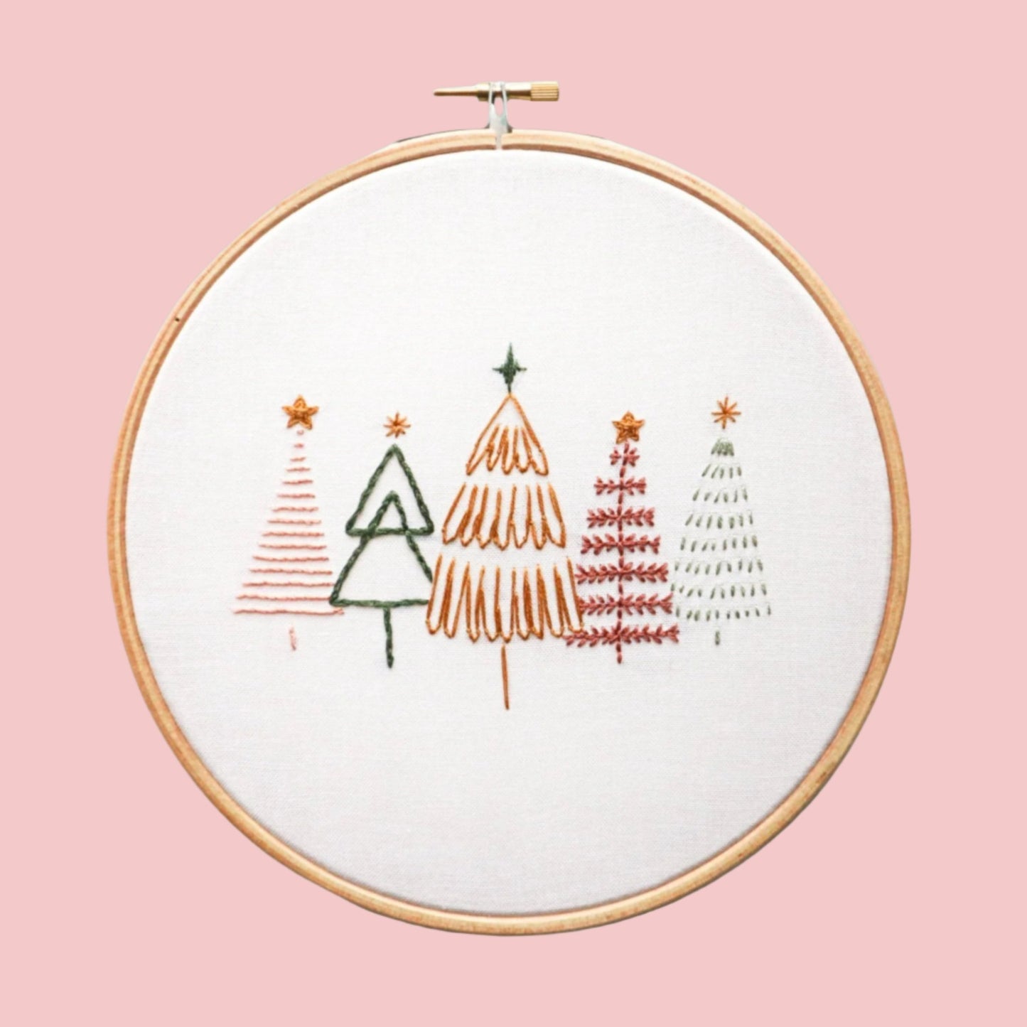 Christmas trees embroidery kit - Stitch Happy.