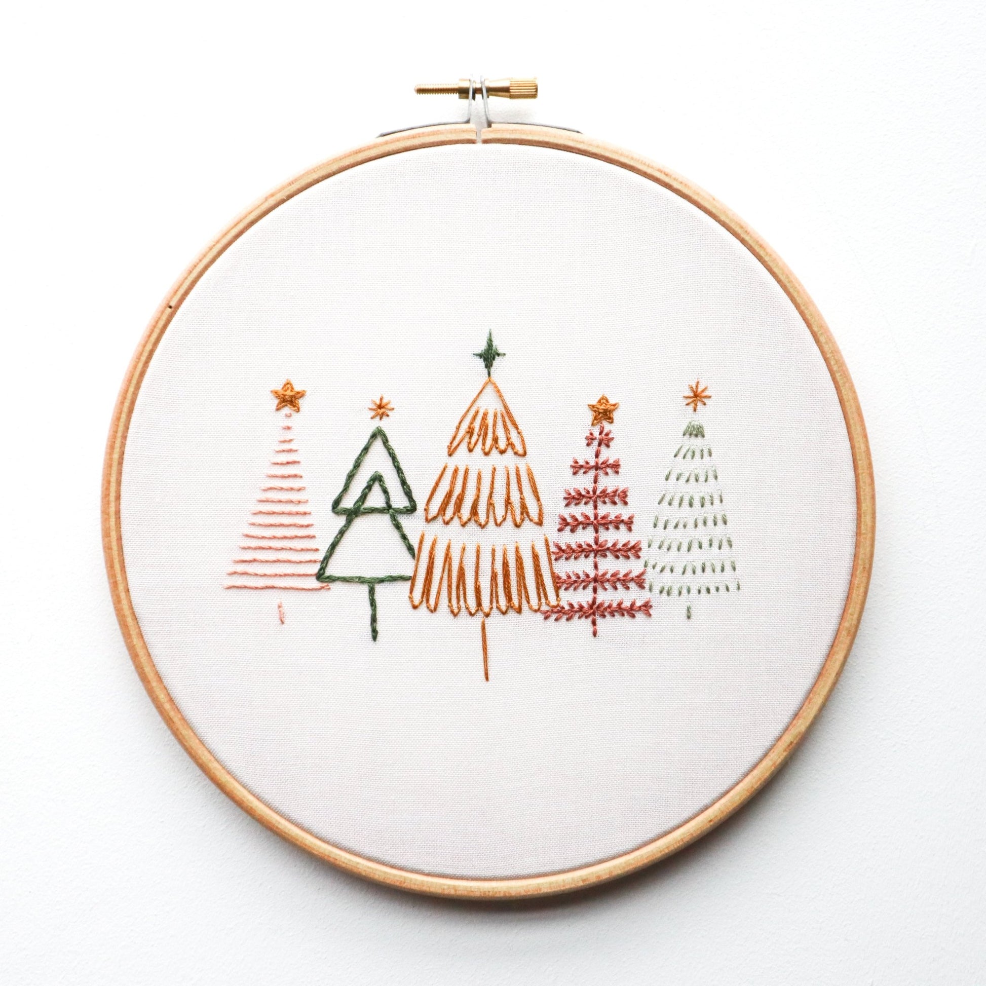 Christmas trees embroidery kit - Stitch Happy.