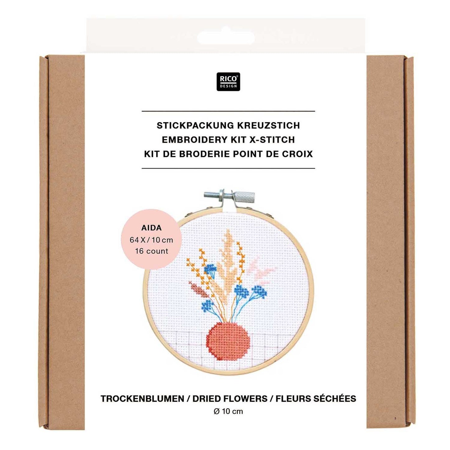 Dried Flowers Cross Stitch Kit by Rico Design - Stitch Happy.