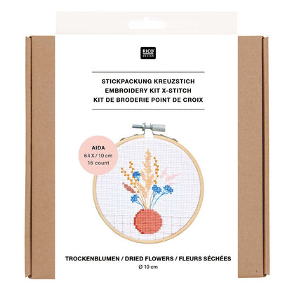 Dried Flowers Cross Stitch Kit by Rico Design - Stitch Happy.