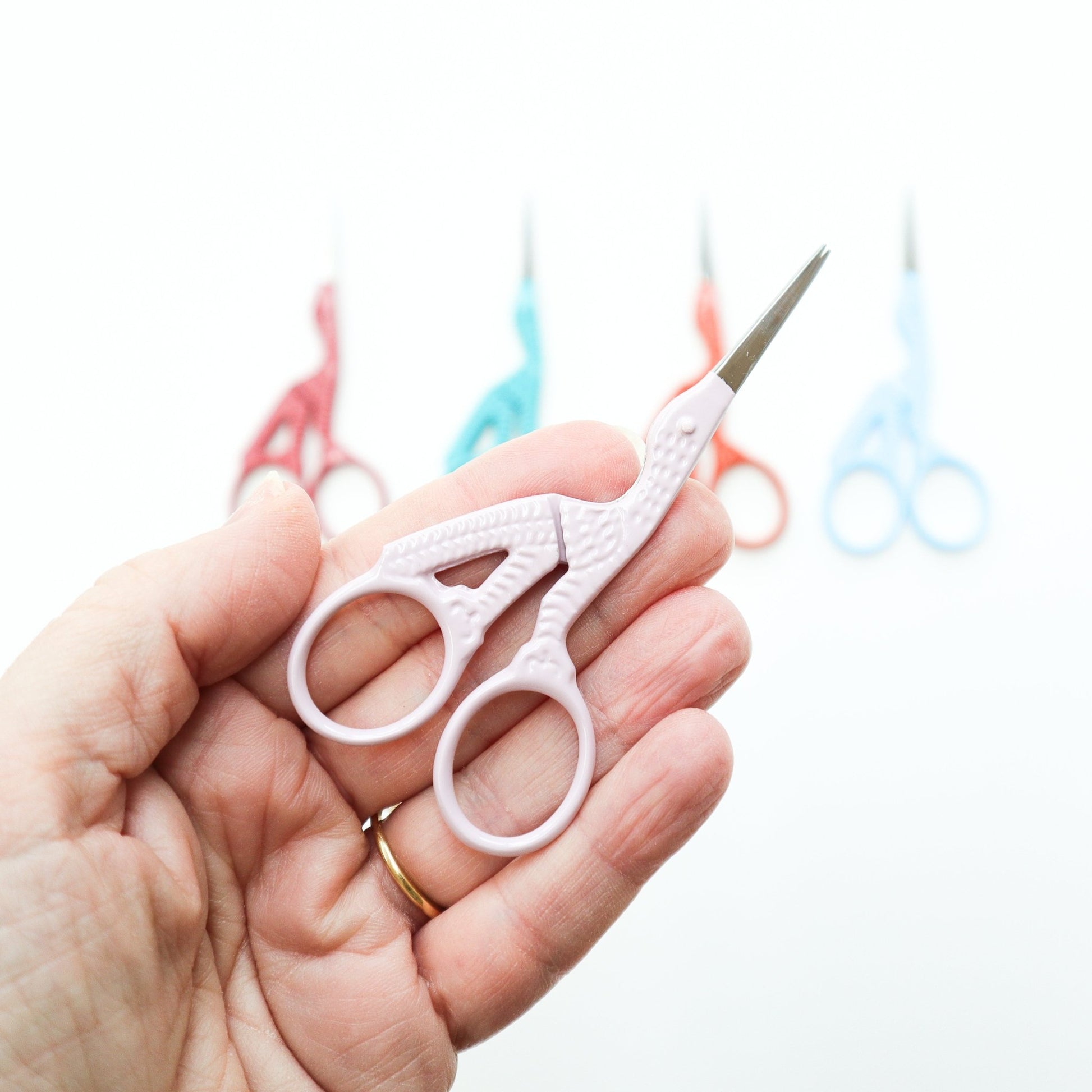 Embroidery Scissors - Colourful Stork - Stitch Happy.