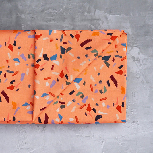 Organic Cotton - Cloud 9 Arid Wilderness - Terrazzo Stone Tan - Stitch Happy.