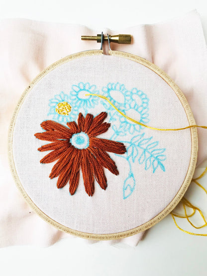 PDF Embroidery Pattern - Retro Daisies - Stitch Happy.