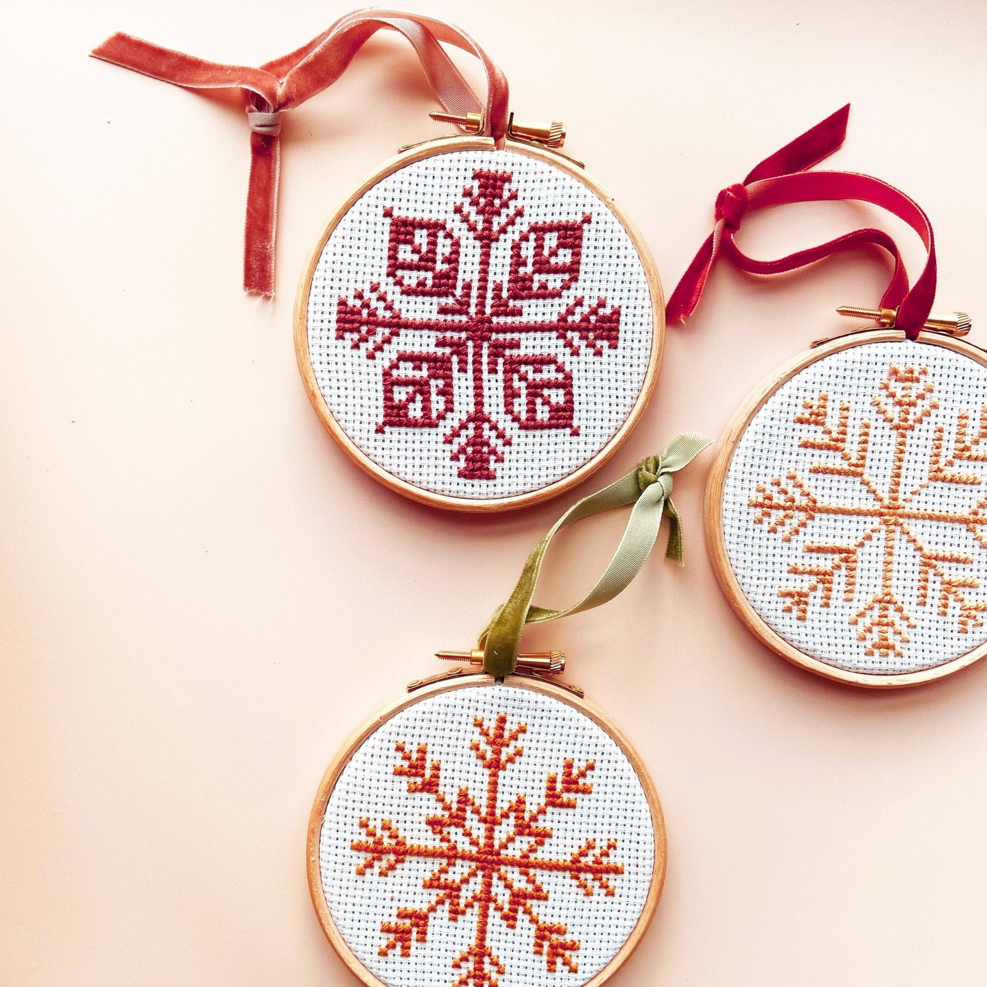 Snowflake Decorations Cross Stitch Kit - Stitch Happy.
